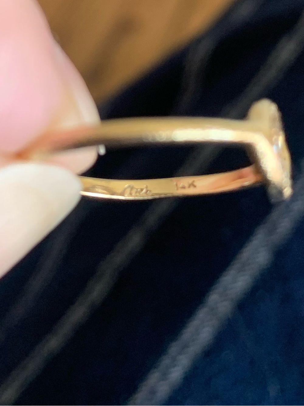 Ariko oval ring 14k yellow gold with brown diamonds. Like new. size 6.5 - Picture 9 of 15